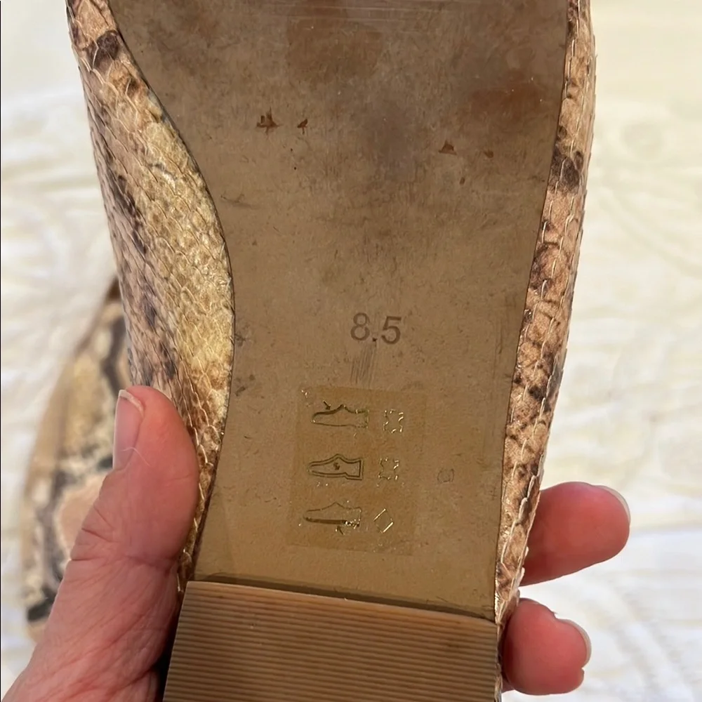 Madewell Brown and Black Mules with Snakeskin Pattern - Picture 3 of 4